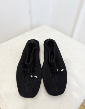 Totême Knitted Ballerina Shoes Black, 37