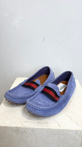 Gucci Blue Suede Driving Shoe, 37.5