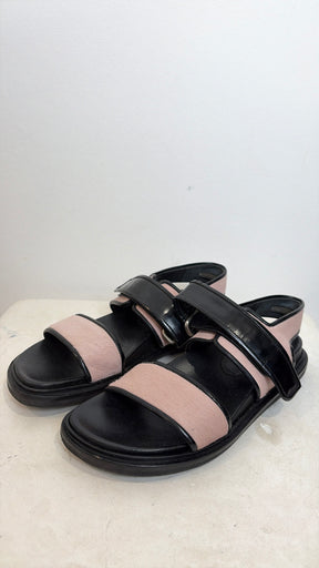 MARNI Fussbett Double Strap Sandals Pink Pony Hair, 37
