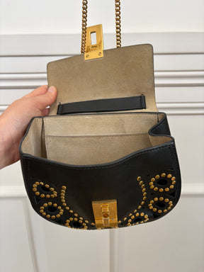Chloé Black Leather Studded Drew Bag