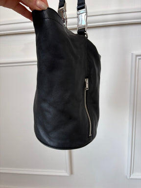Alexander Wang Black Leather Slouchy Bucket Bag with Chain