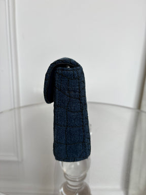 Miu Miu Croc-Embossed Denim Clutch