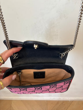 Gucci Multi Canvas Monogram Super Mini Marmont Bag