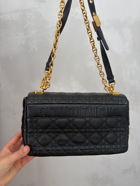 Dior Black Leather Medium Caro Bag