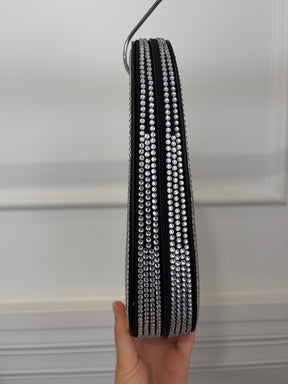 Coperni Black Satin and Crystal Mini Swipe Bag