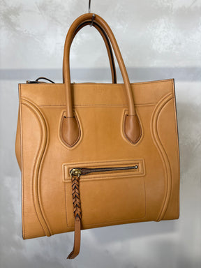 Céline Tan Leather Phantom Luggage Tote
