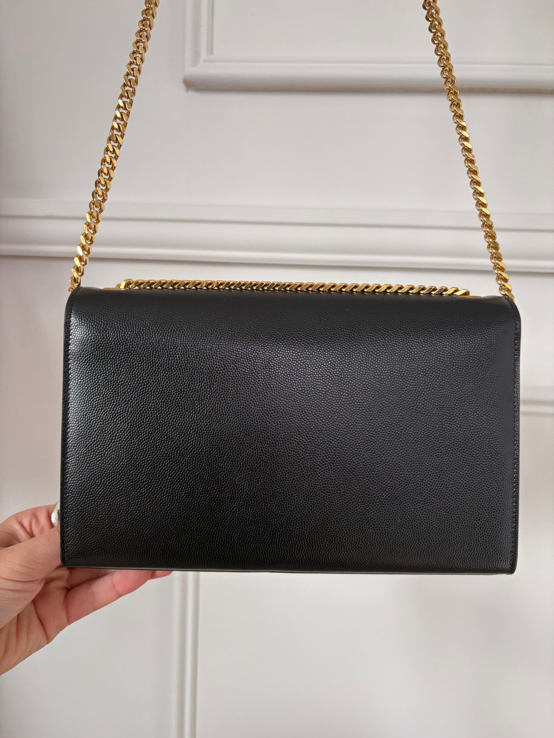 Saint Laurent Black Grained Leather Kate Bag