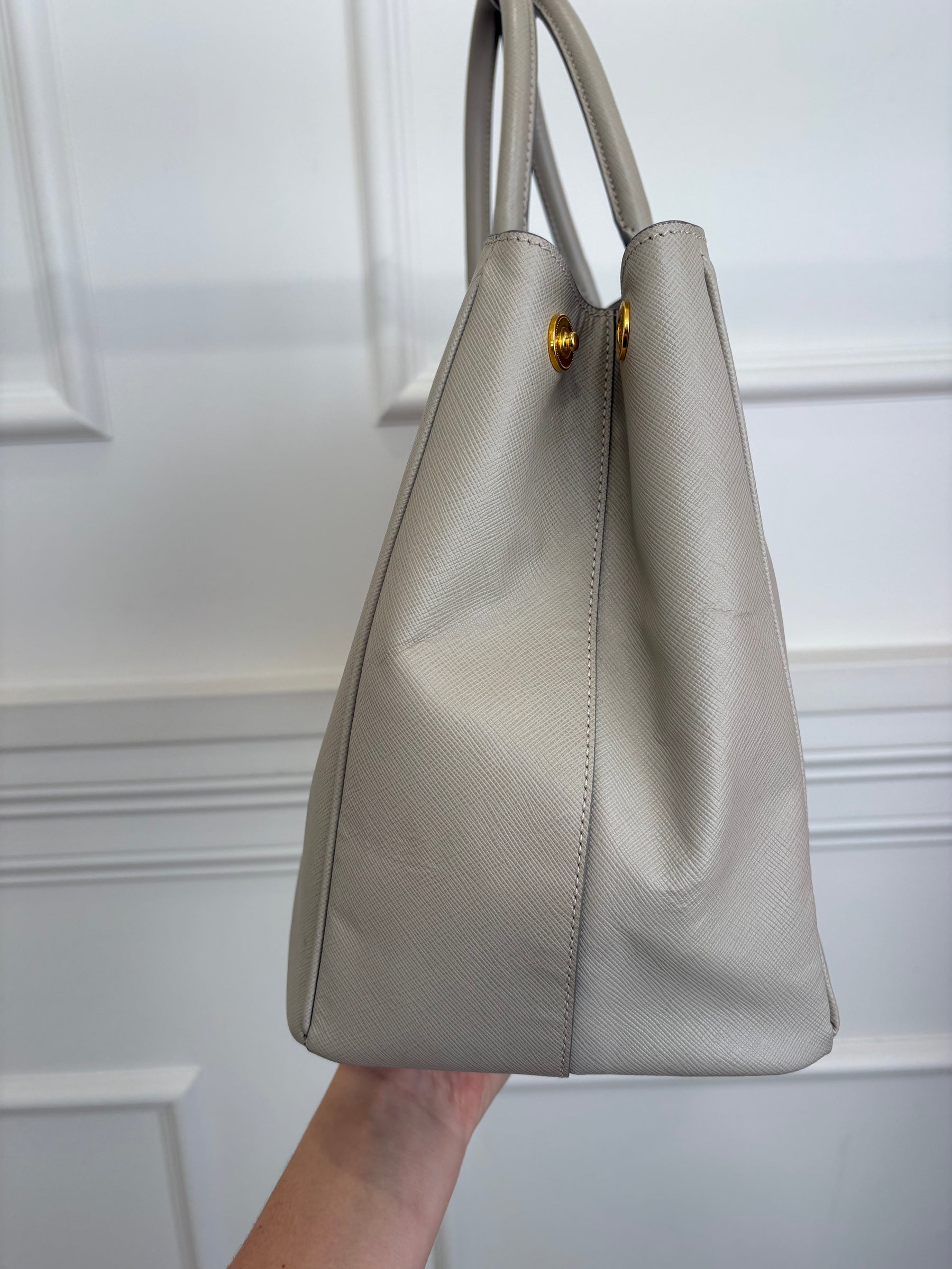 Prada Stone Saffiano Leather Tote