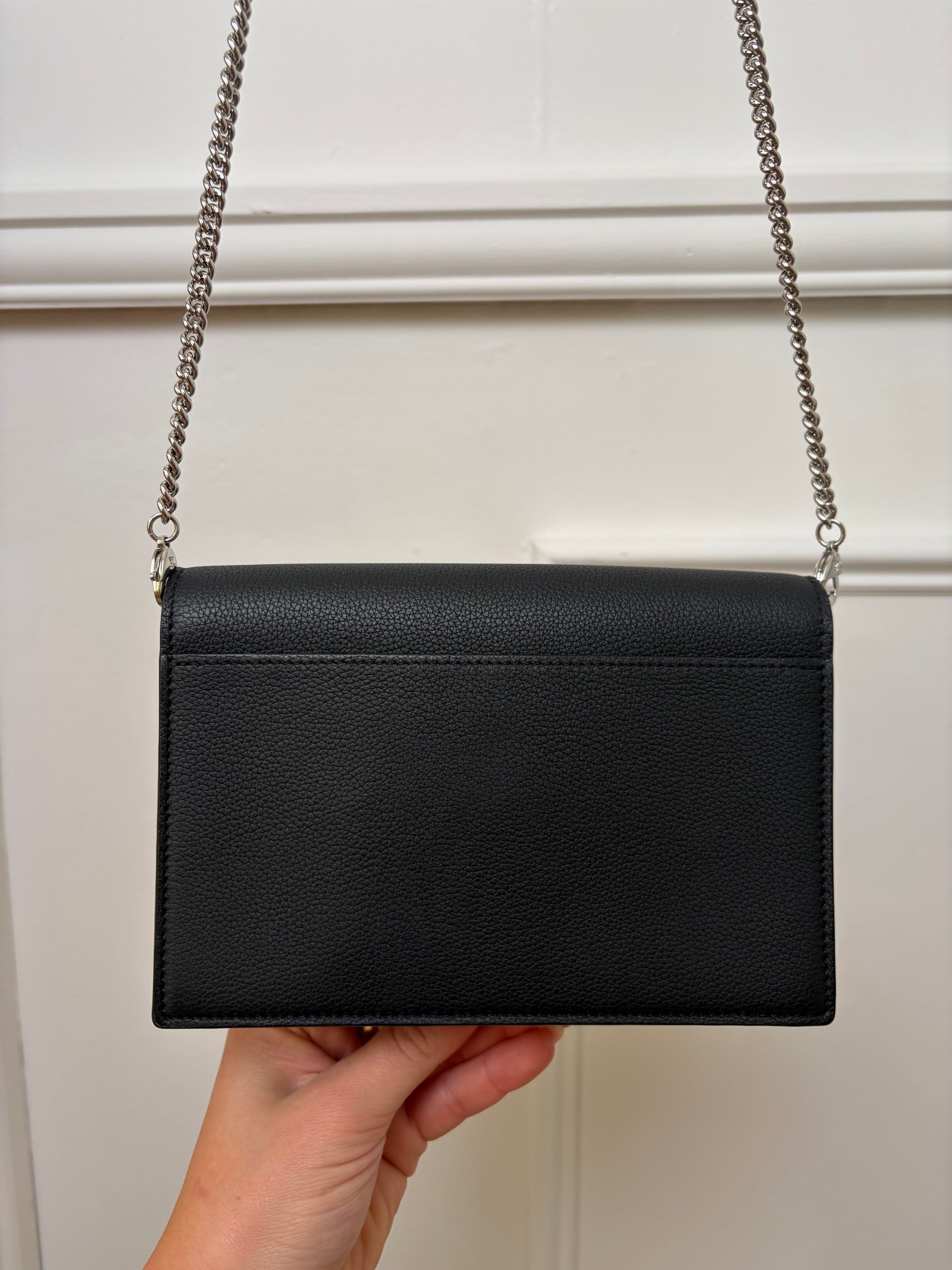 Louis Vuitton Mylockme Chain Pochette Black Silver