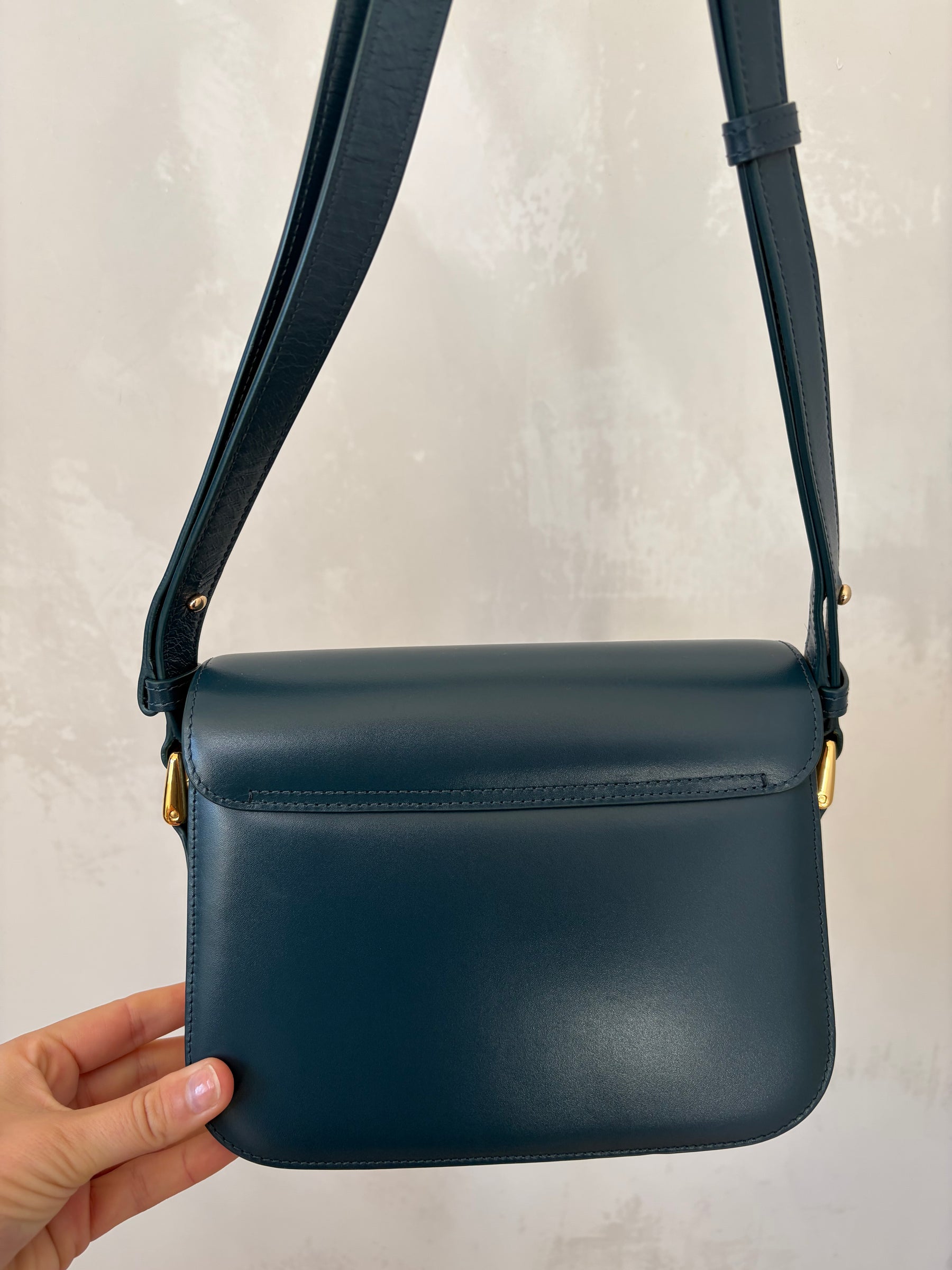 A.P.C. Teal Leather Grace Bag