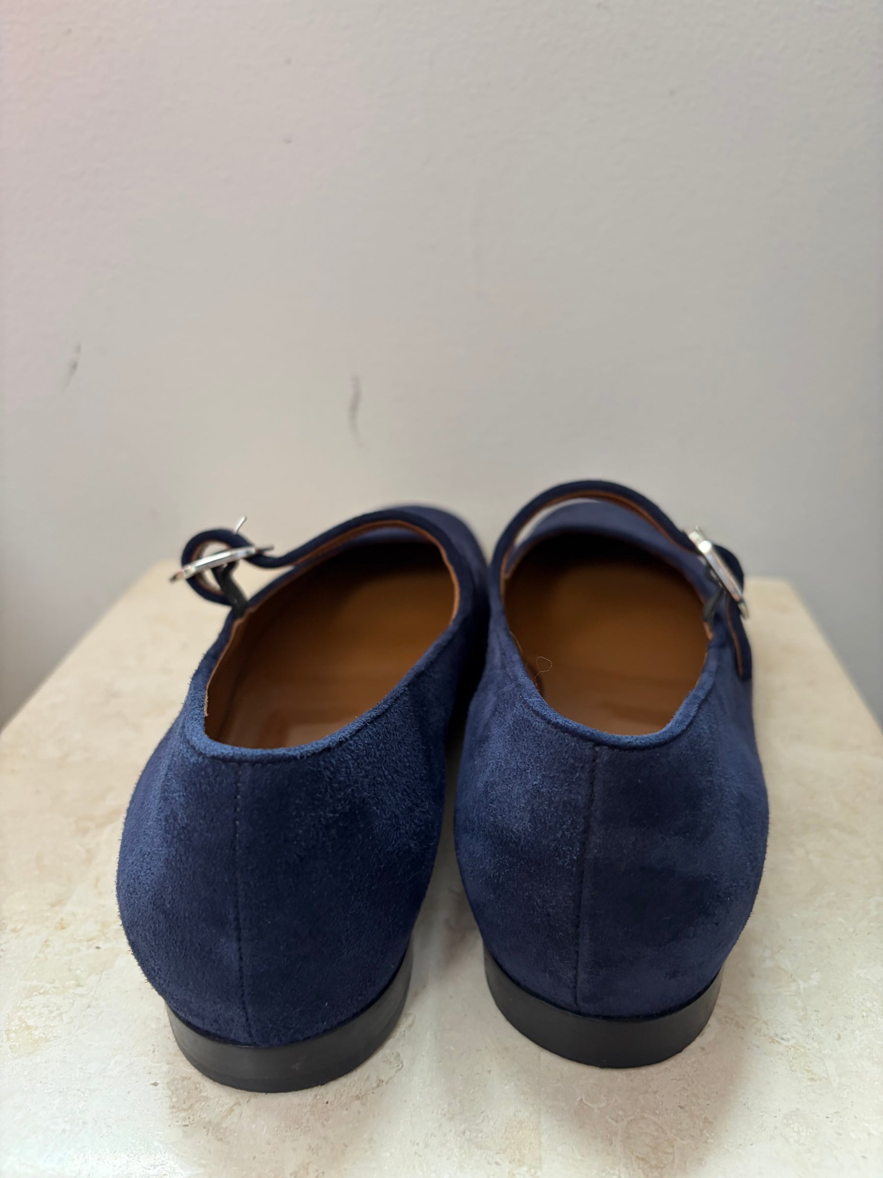 Le Monde Beryl Blue Suede Mary Janes, 41