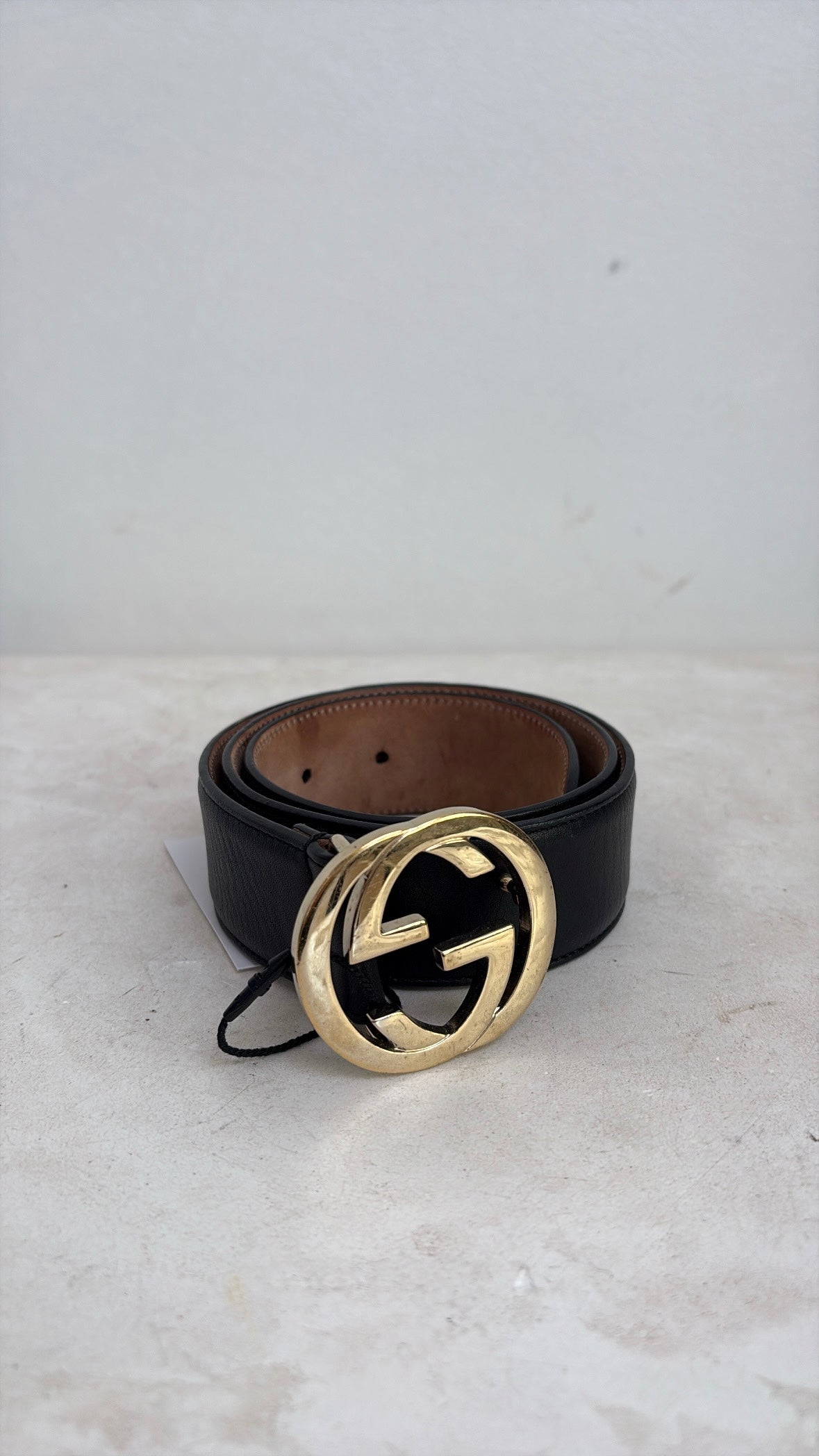 Gucci Black Leather Blondie Belt, 70