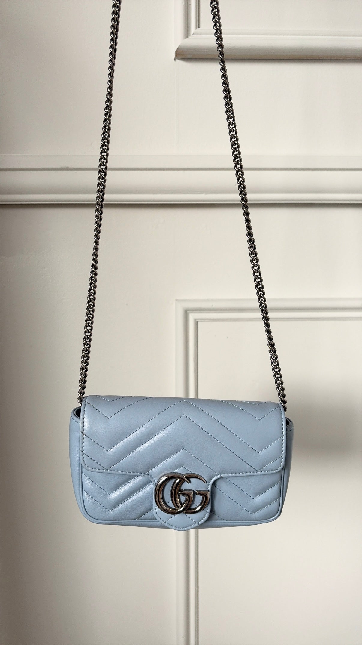 Gucci Pale Blue Super Mini Marmont Bag