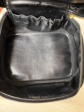 Chanel Black Caviar Leather Toiletry Case
