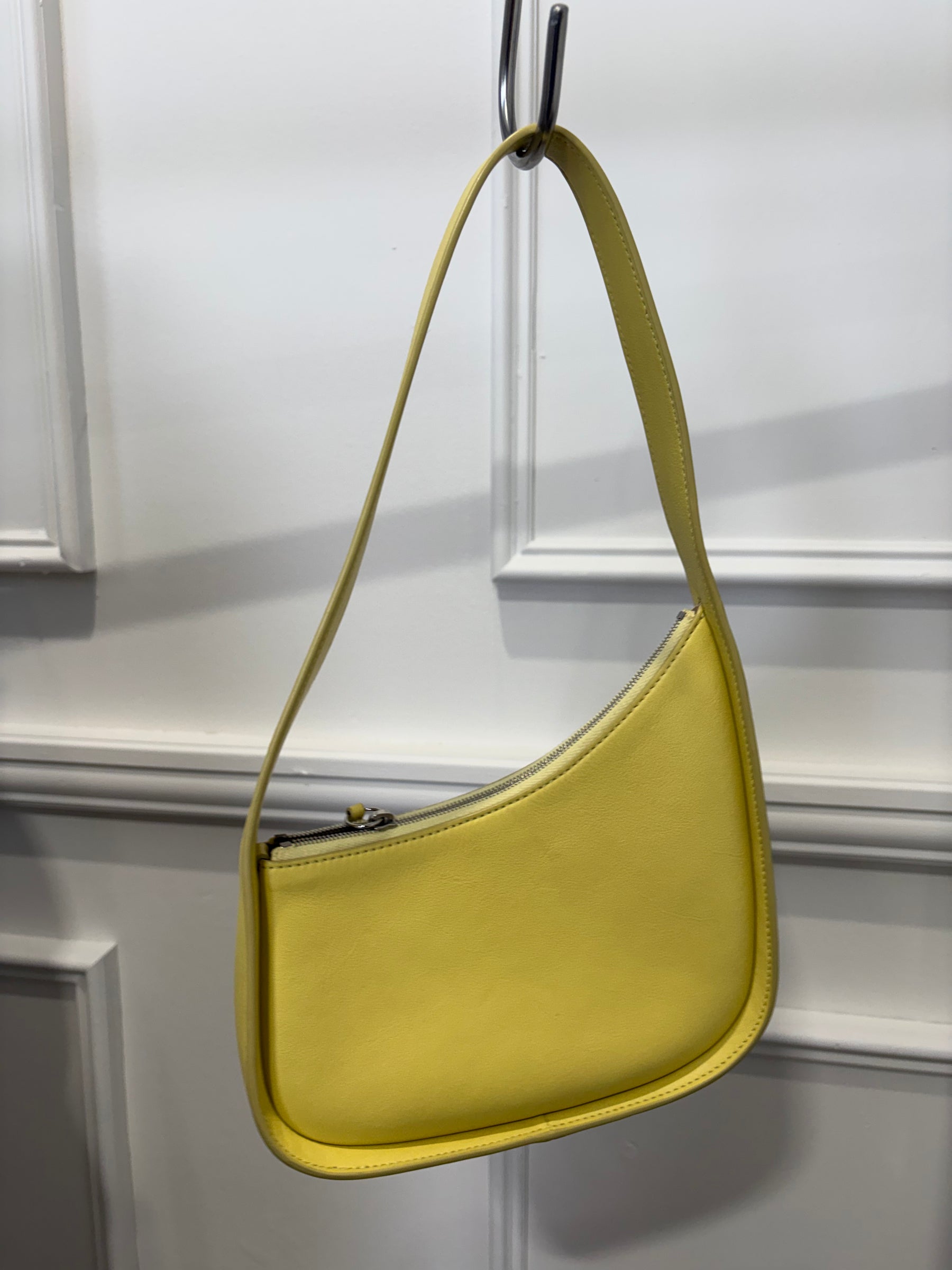The Row Yellow Leather Half Moon Shoulder Bag