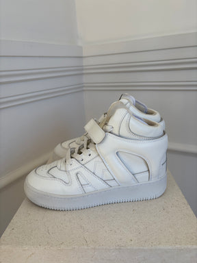 Isabel Marant White Leather High Top Sneaker, 39