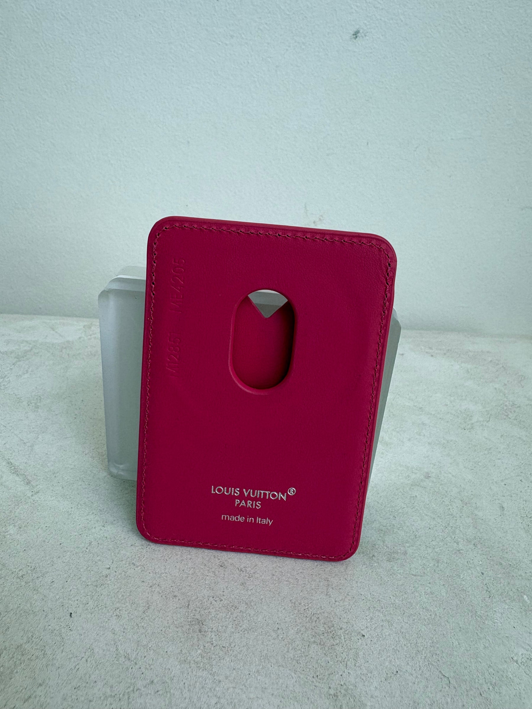 Louis Vuitton Canvas Monogram and Pink Leather Magnetic Card Holder