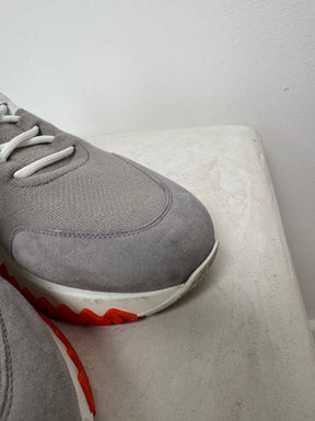 Hermès Grey and White Knit Sneakers, 40