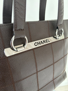 Chanel Chocolate Bar Leather Tote Bag