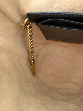 Gucci Black Chevron Leather Mini Marmont Bucket