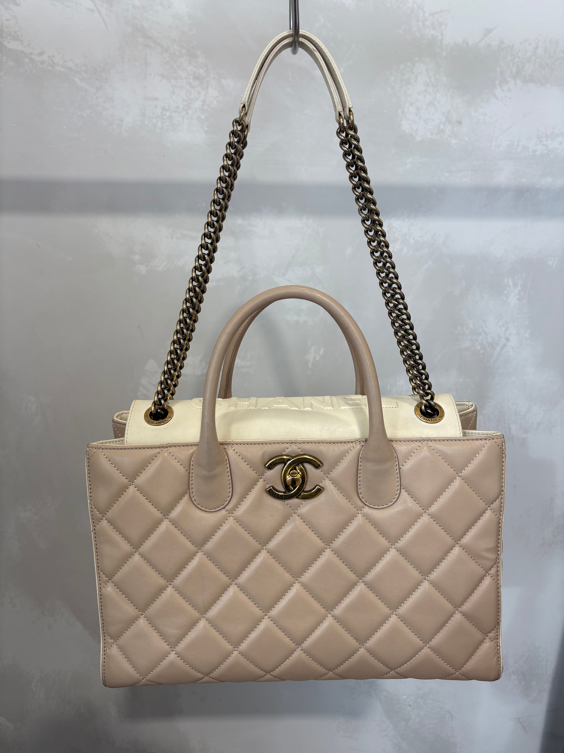 Chanel Portobello Tote Bag Quilted Lambskin Gold Tone HW