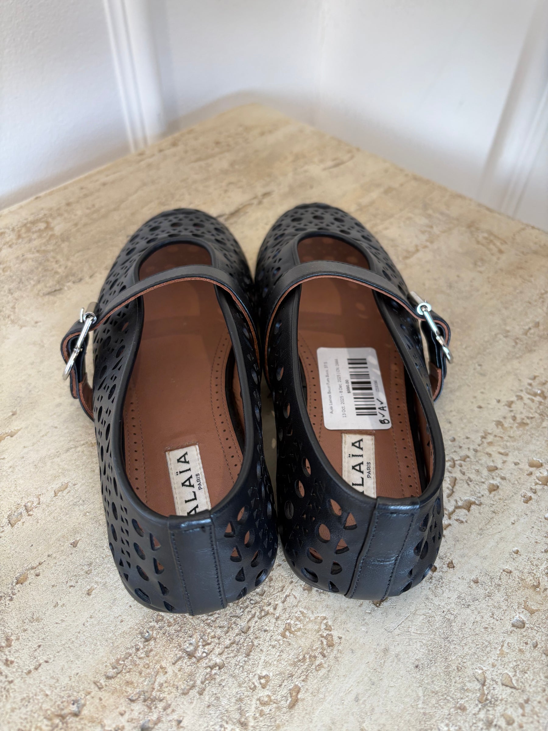 Alaïa Leather Ballet Flats Black, 37.5