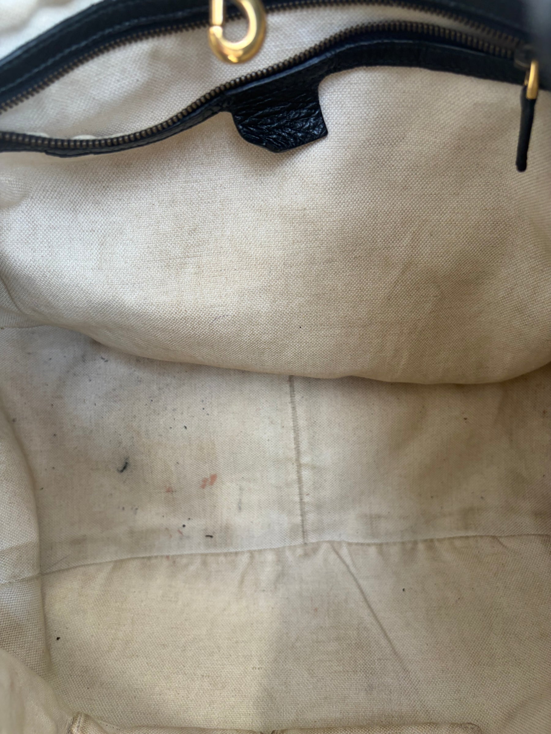 Gucci Black Leather Interlocking G Hobo Bag