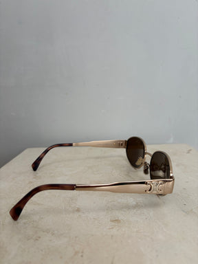 Céline Gold Oval Triomphe Sunglasses