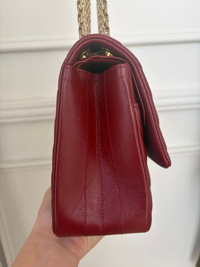 Chanel Maroon Quilted Leather 2.55 Reissue Medium Double Flap Bag