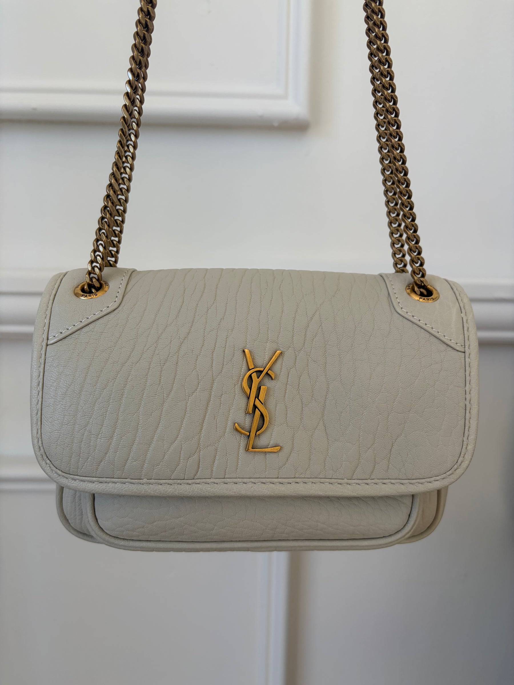Saint Laurent Ivory Leather Baby Nikki Bag