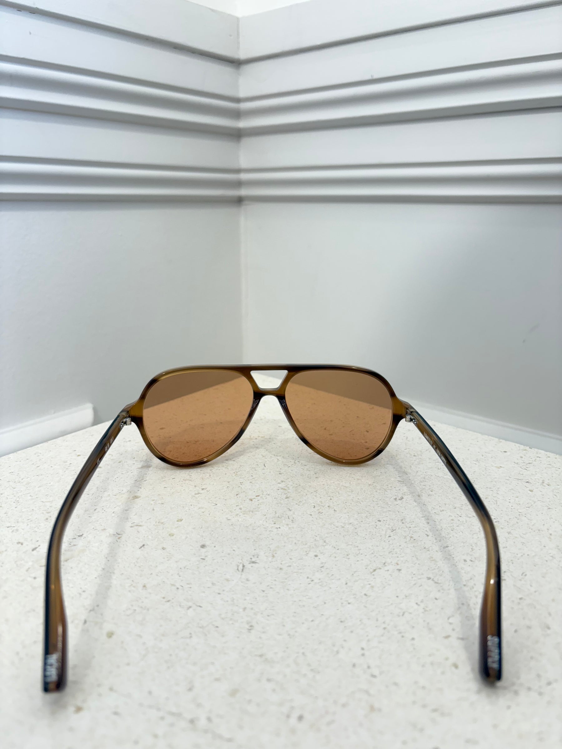 Local Supply Aviator Style Sunglasses Amber