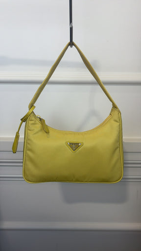 Prada Yellow Nylon Reissue Shoulder Bag