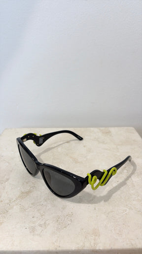 LINDA FARROW x Bea Bongiasca Black Cat Eye Sunglasses