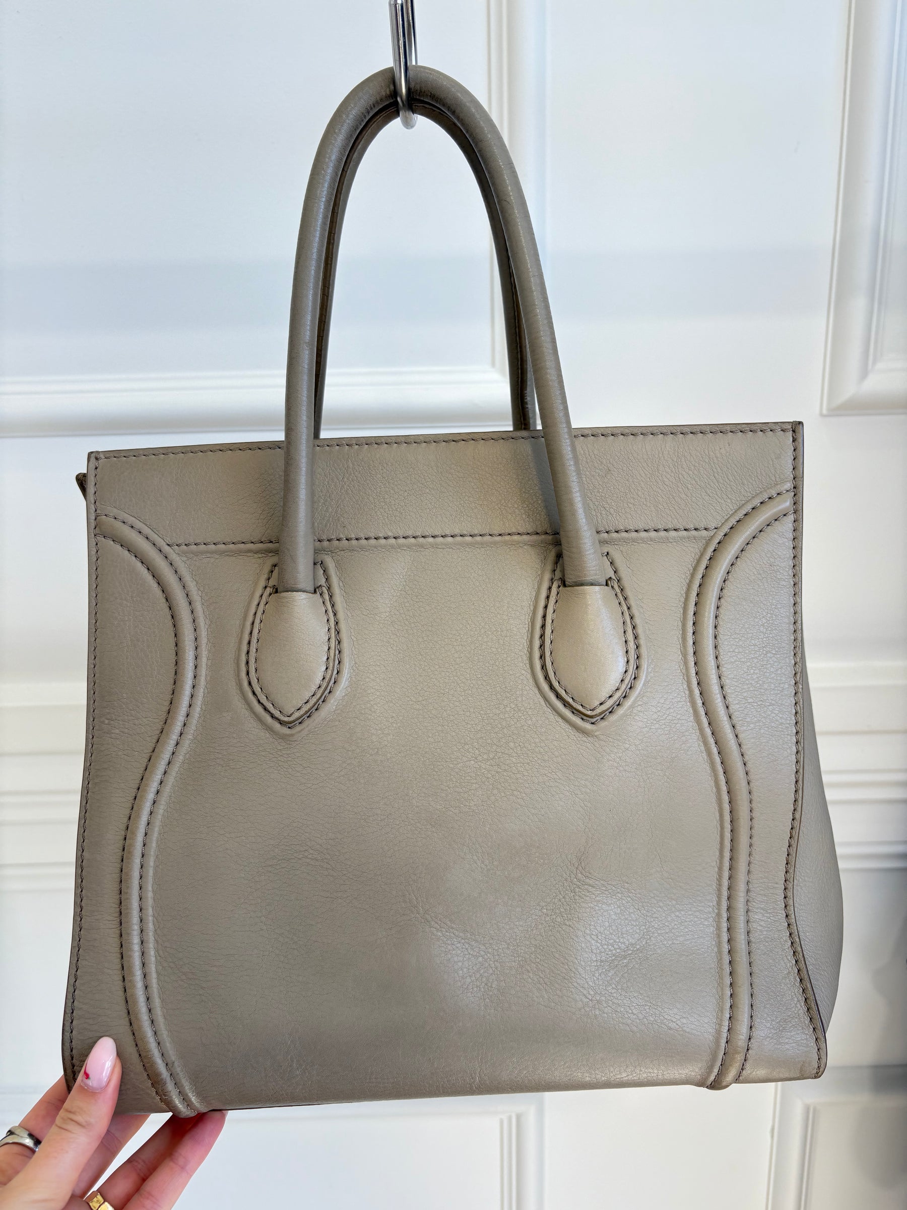 Céline Taupe Leather Phantom Luggage Tote