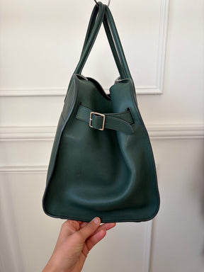 The Row Soft Margaux 15 in Emerald Green Leather