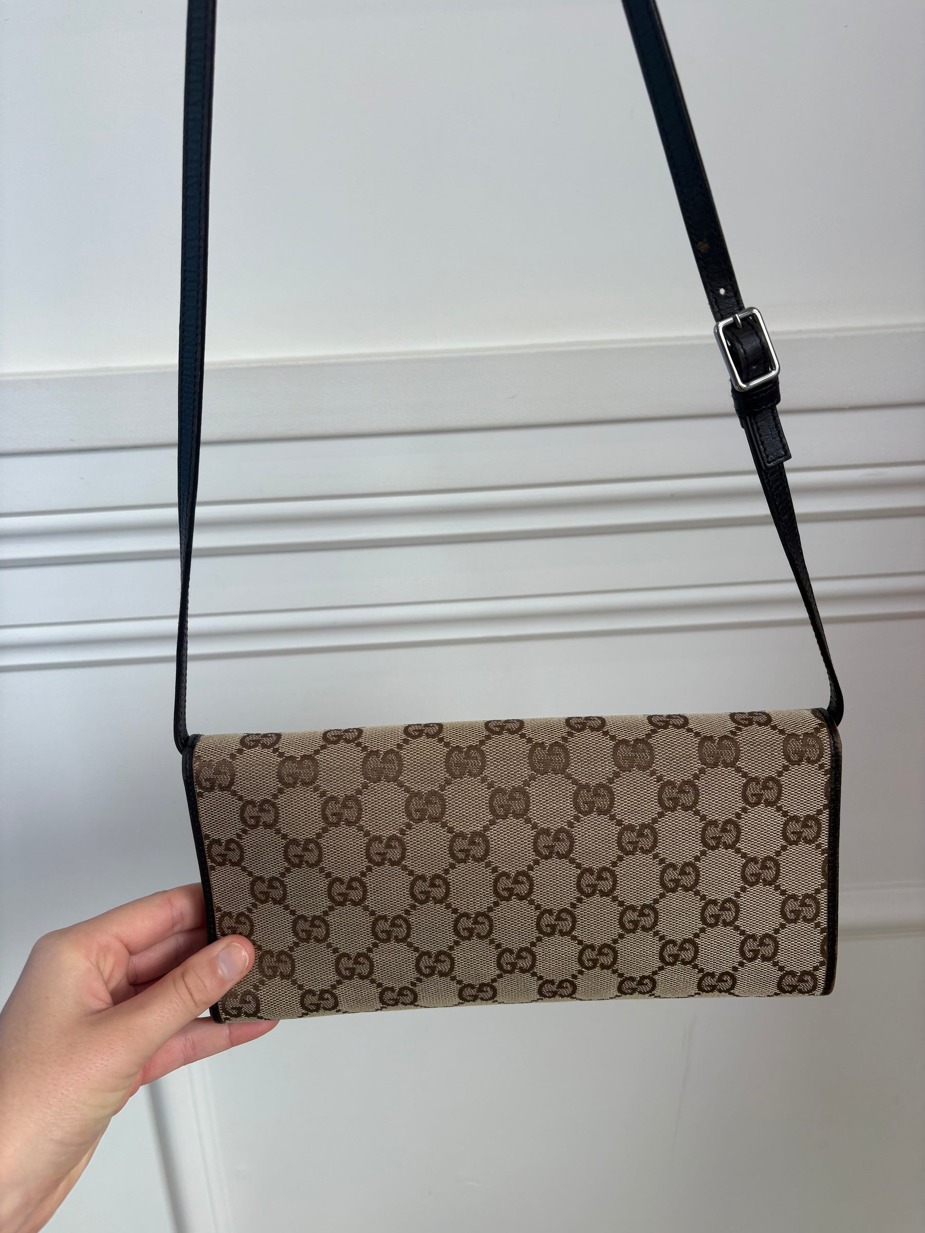 Gucci Monogram  Bamboo Bar Clutch