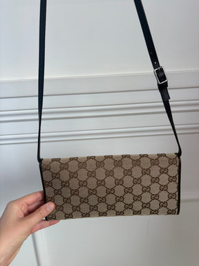 Gucci Monogram  Bamboo Bar Clutch