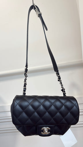 Chanel Black Leather Uniform Belt Bag