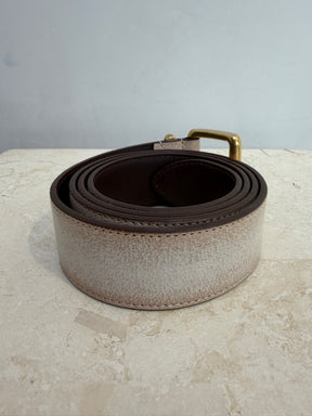 Miu Miu Distressed Beige Finish And Gold Tone Engraved Hardware, 32/80