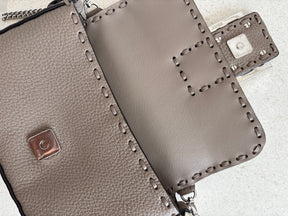 Fendi Dove Grey Calf Leather Baguette Bag