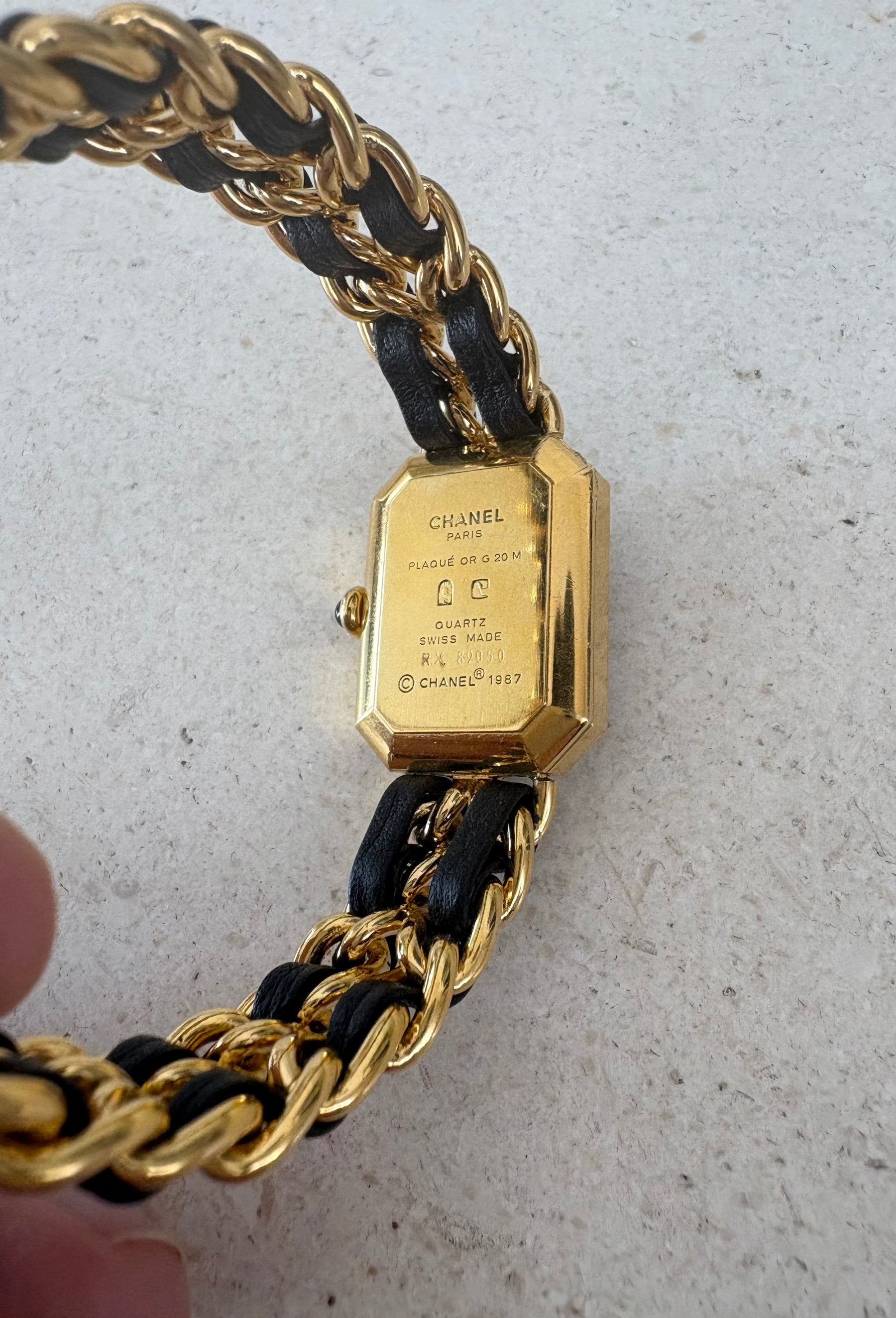 Chanel Gold Tone and black Premiere Watch