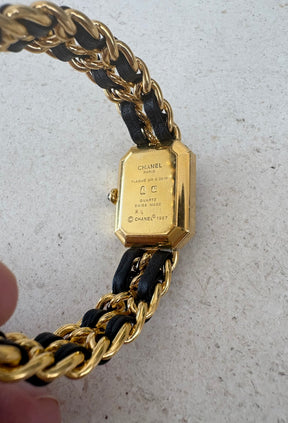 Chanel Gold Tone and black Premiere Watch