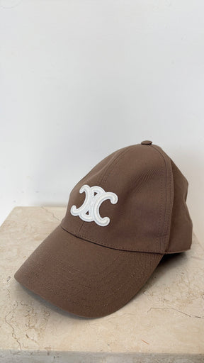Celine Taupe Trimophe Baseball Cap, Large