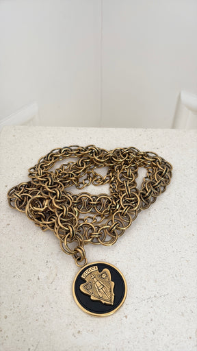 Gucci Gold Tone Logo Chain Belt