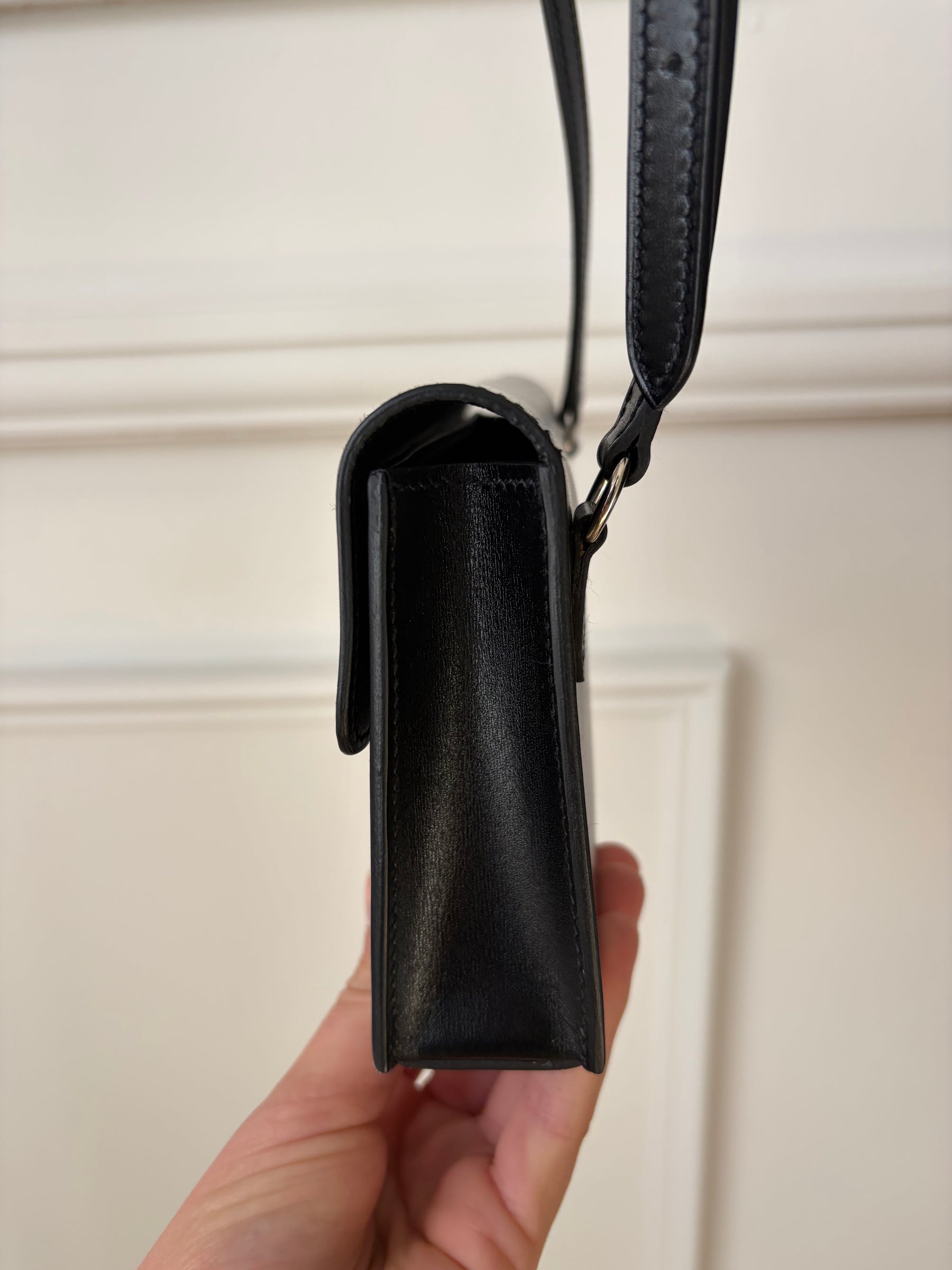 Hermès Black Box Leather Hermésnap Wallet