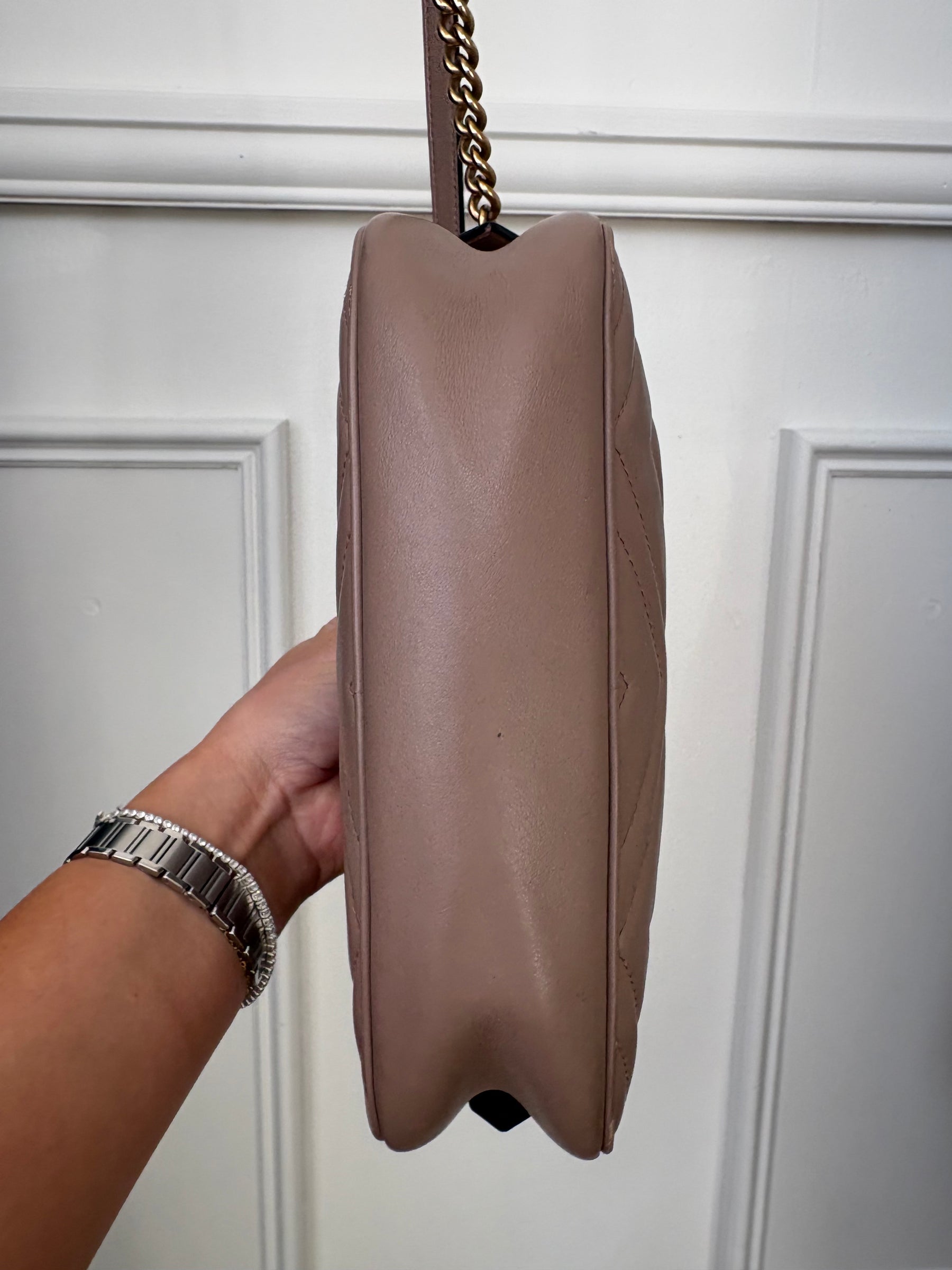 Gucci Beige Leather Marmont Camera Bag