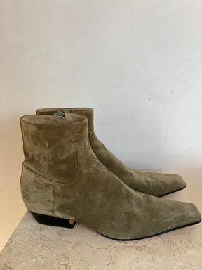 Khaite Sage Suede Ankle Boots, 40