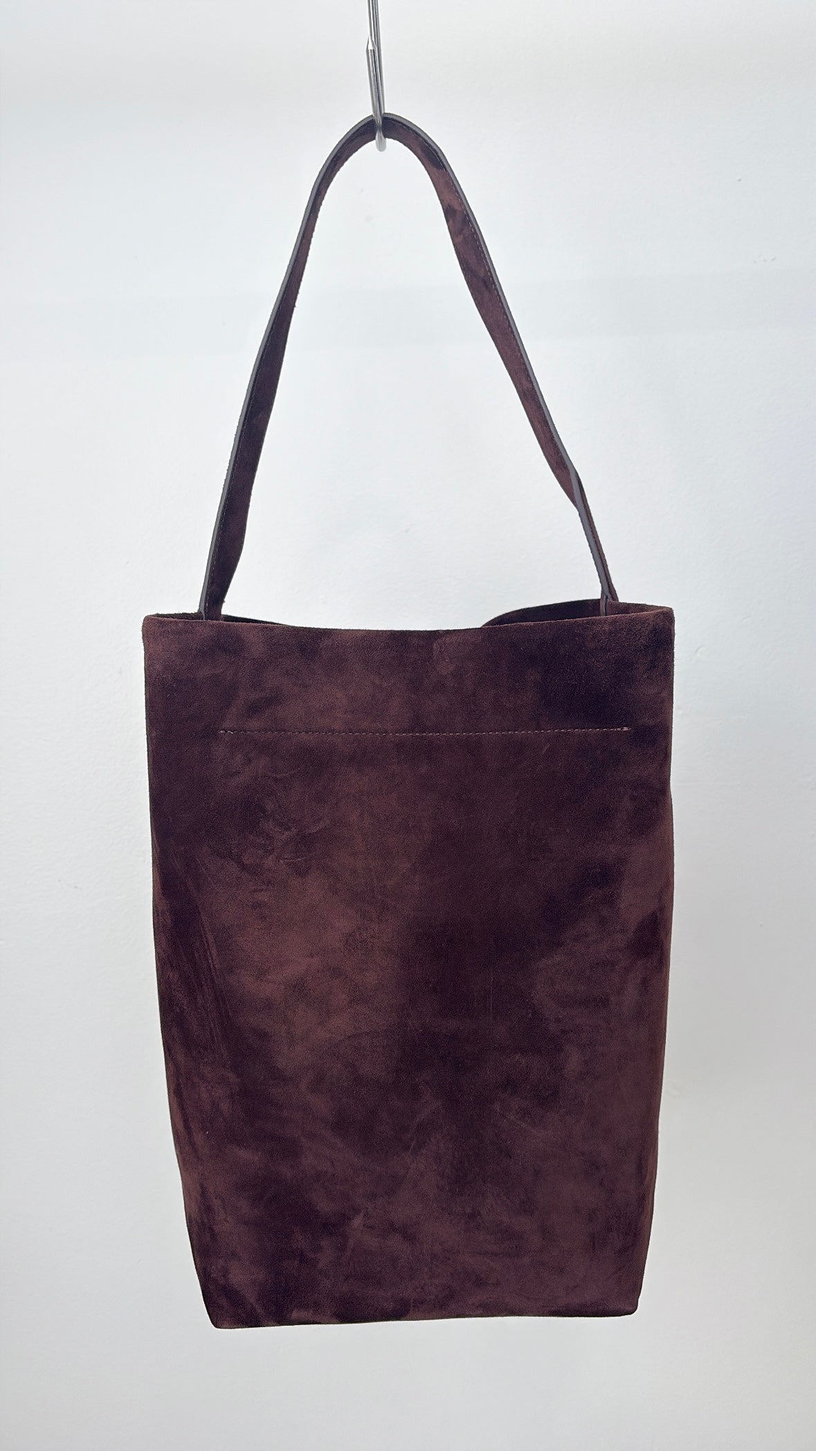 Yu Mei Coffee Suede 'Teresa' Shoulder Tote