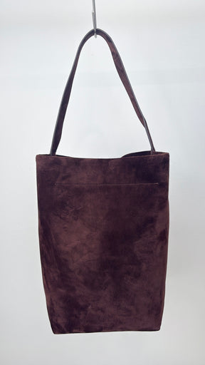 Yu Mei Coffee Suede 'Teresa' Shoulder Tote