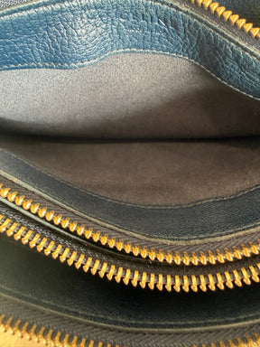 Celine Navy Leather Trio Bag